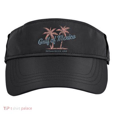 Vintage Gulf of Mexico Souvenir Palm Trees Retro Vacation Adult Drive Performance Visor