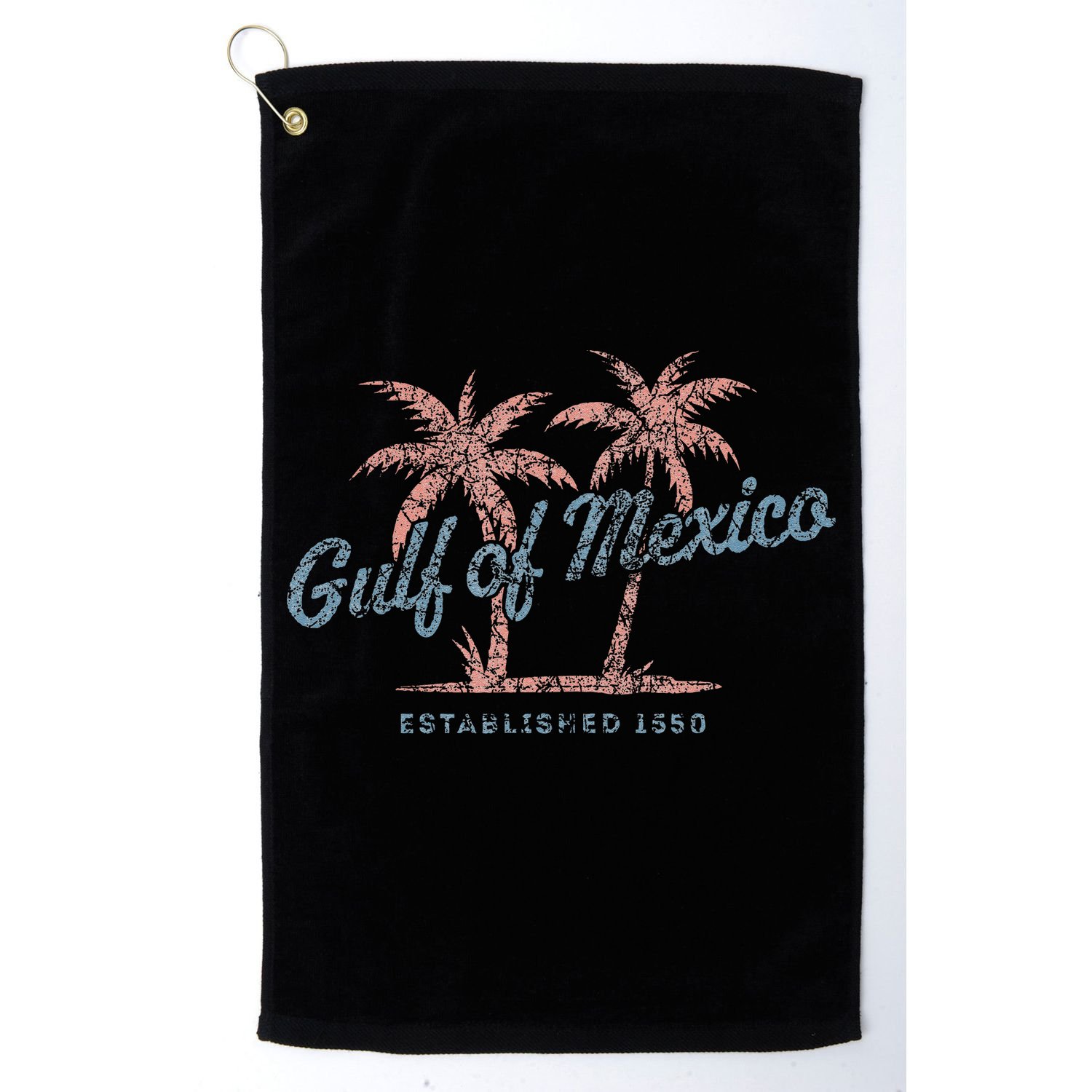 Vintage Gulf of Mexico Souvenir Palm Trees Retro Vacation Golf Towel