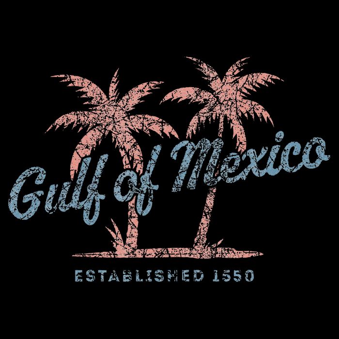 Vintage Gulf of Mexico Souvenir Palm Trees Retro Vacation Toddler T-Shirt