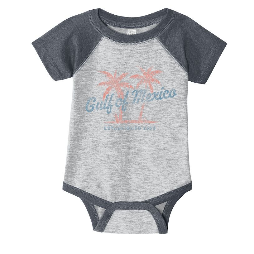 Vintage Gulf of Mexico Souvenir Palm Trees Retro Vacation Infant Baby Jersey Bodysuit