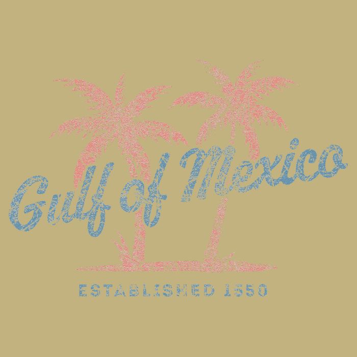 Vintage Gulf of Mexico Souvenir Palm Trees Retro Vacation Cooling Performance Crew T-Shirt