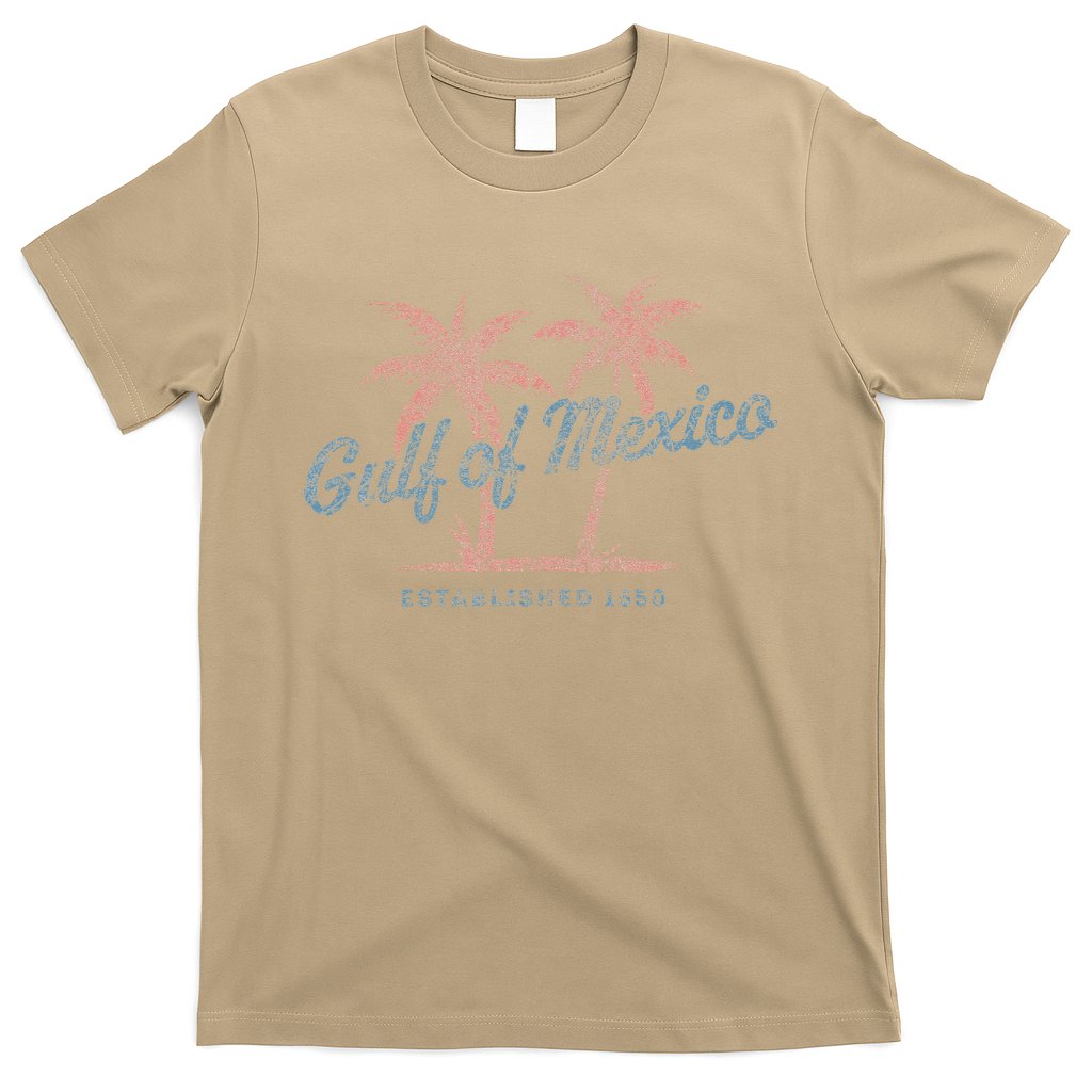 Vintage Gulf of Mexico Souvenir Palm Trees Retro Vacation T-Shirt