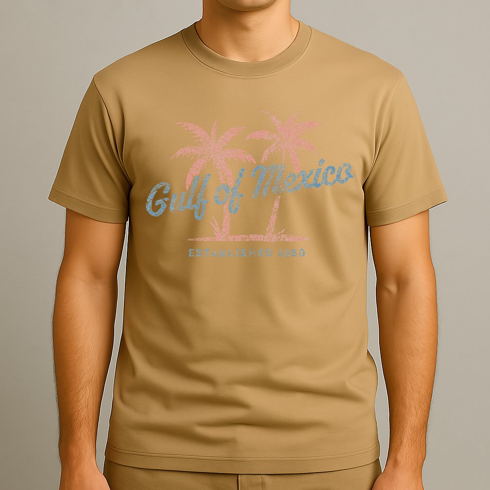 Vintage Gulf of Mexico Souvenir Palm Trees Retro Vacation T-Shirt