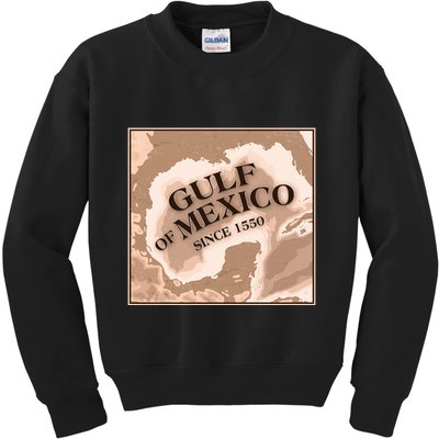 Vintage Gulf Of Mexico Since 1550 Map Kids Sweatshirt