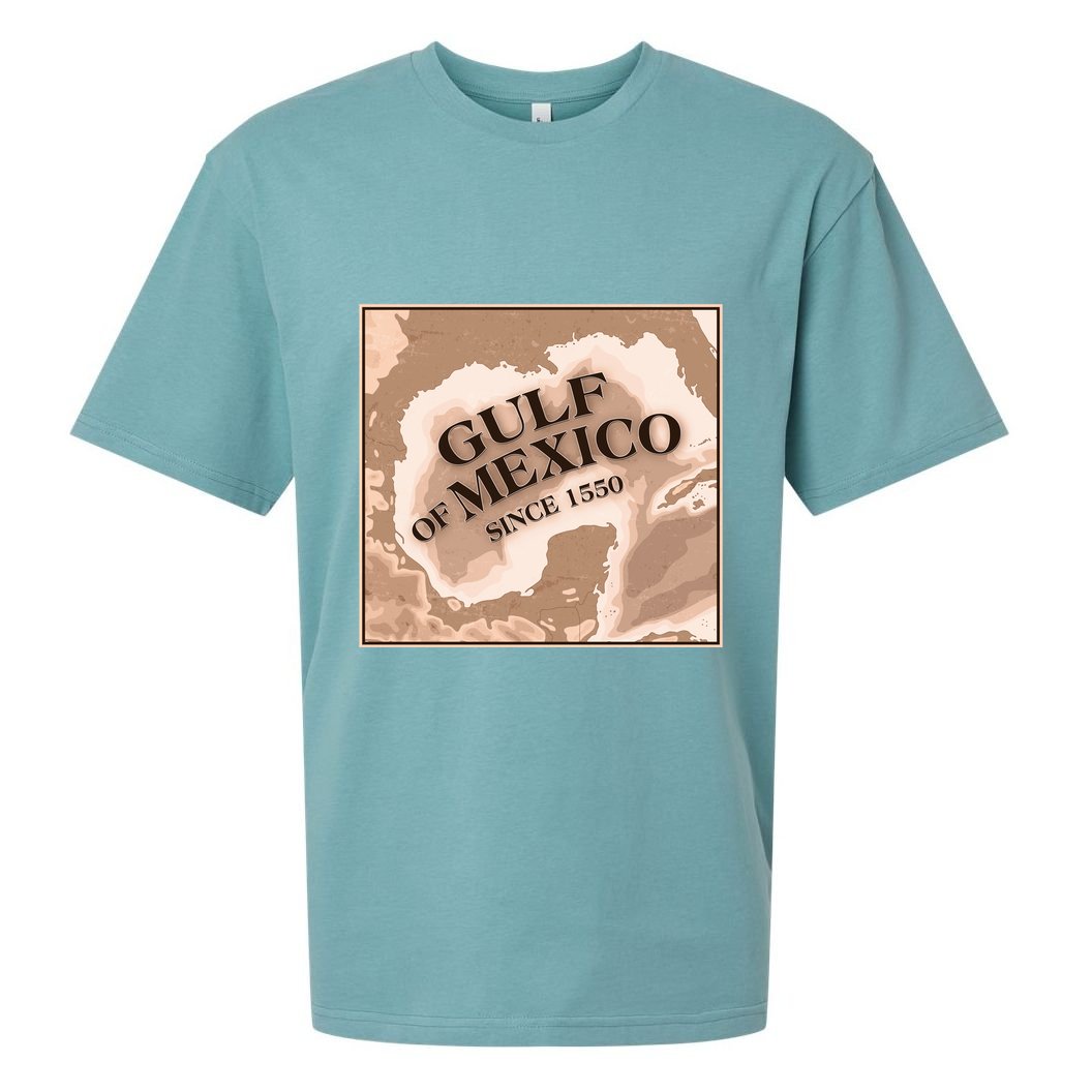 Vintage Gulf Of Mexico Since 1550 Map Sueded Cloud Jersey T-Shirt