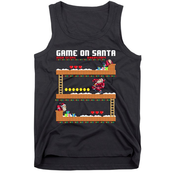 Video Game On Santa Ugly Christmas Gamer Santa Claus Gift Tank Top