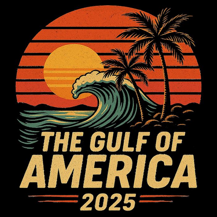Vintage Gulf Of US America 2025 Retro Sunset USA Beach Doggie Tank