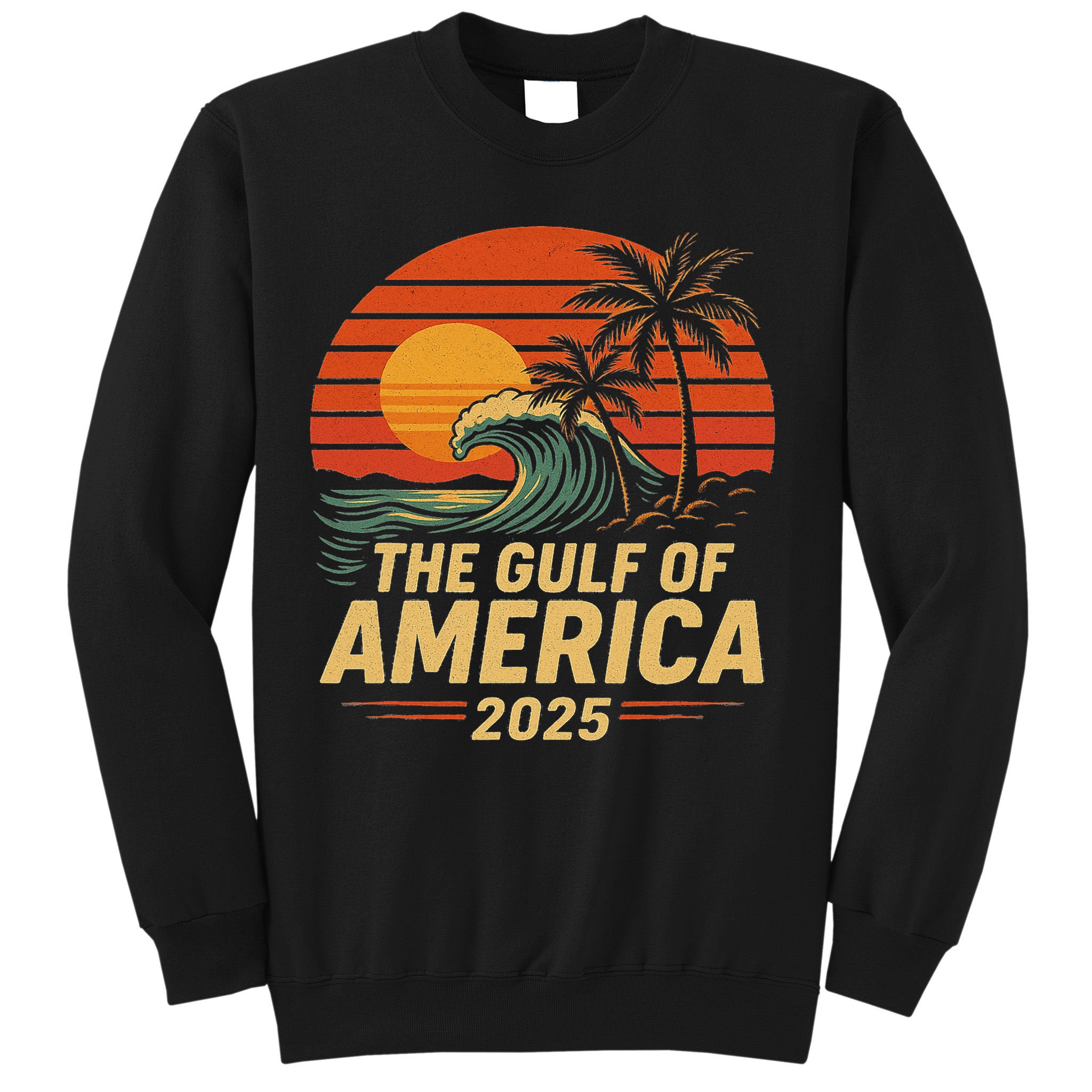 Vintage Gulf Of US America 2025 Retro Sunset USA Beach Sweatshirt