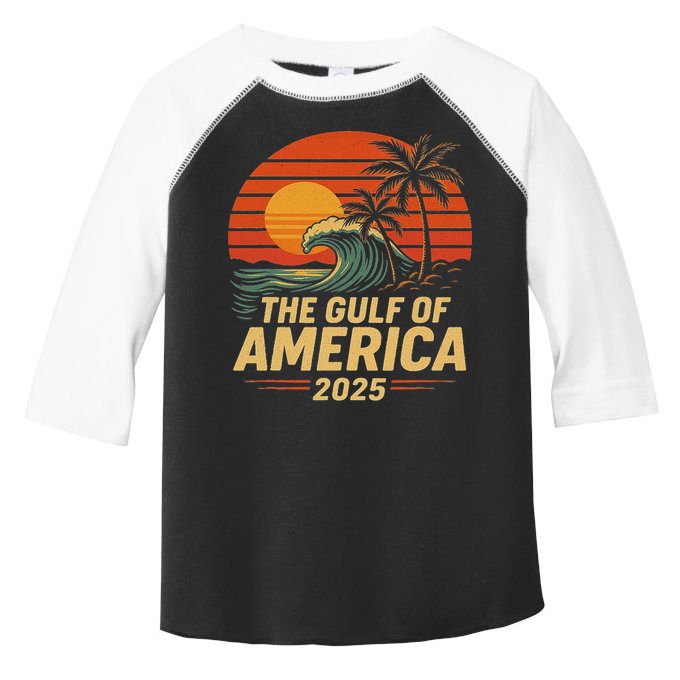 Vintage Gulf Of US America 2025 Retro Sunset USA Beach Toddler Fine Jersey T-Shirt