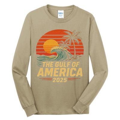 Vintage Gulf Of US America 2025 Retro Sunset USA Beach Tall Long Sleeve T-Shirt