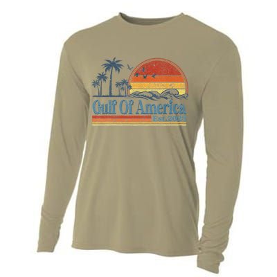 Vintage Gulf Of Us America Est 2025 Retro Beach Cooling Performance Long Sleeve Crew