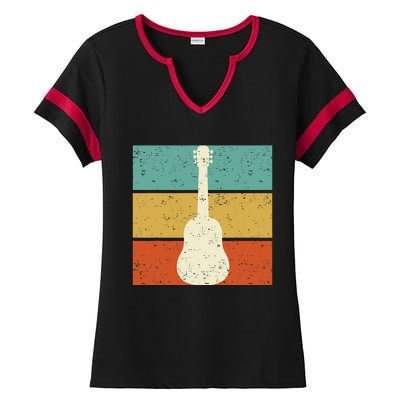 Vintage Guitar Player Design Guitarist I Acoustic Guitar Ladies Halftime Notch Neck Tee