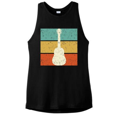 Vintage Guitar Player Design Guitarist I Acoustic Guitar Ladies PosiCharge Tri-Blend Wicking Tank