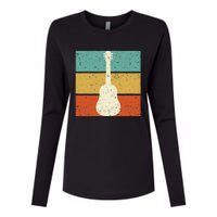 Vintage Guitar Player Design Guitarist I Acoustic Guitar Womens Cotton Relaxed Long Sleeve T-Shirt