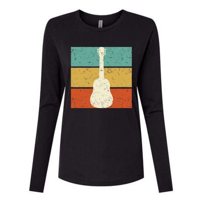 Vintage Guitar Player Design Guitarist I Acoustic Guitar Womens Cotton Relaxed Long Sleeve T-Shirt