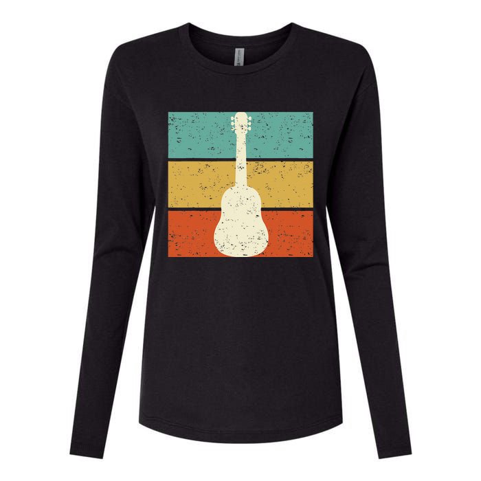 Vintage Guitar Player Design Guitarist I Acoustic Guitar Womens Cotton Relaxed Long Sleeve T-Shirt