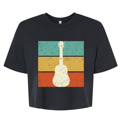 Vintage Guitar Player Design Guitarist I Acoustic Guitar Bella+Canvas Jersey Crop Tee