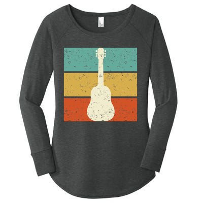 Vintage Guitar Player Design Guitarist I Acoustic Guitar Women's Perfect Tri Tunic Long Sleeve Shirt