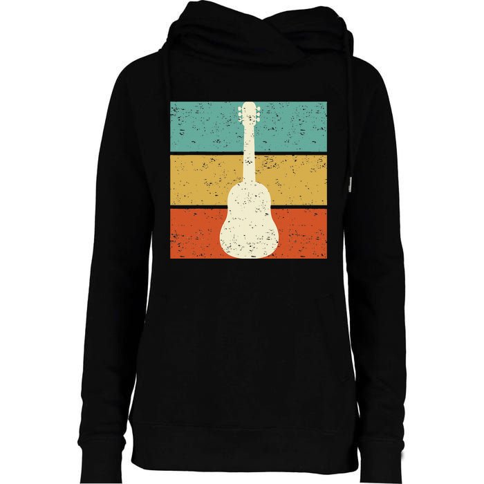 Vintage Guitar Player Design Guitarist I Acoustic Guitar Womens Funnel Neck Pullover Hood