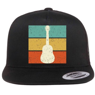 Vintage Guitar Player Design Guitarist I Acoustic Guitar Flatbill Hat