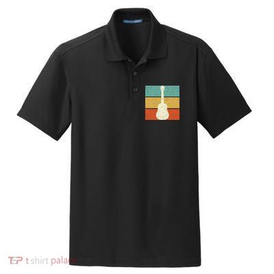 Vintage Guitar Player Design Guitarist I Acoustic Guitar Dry Zone Grid Polo