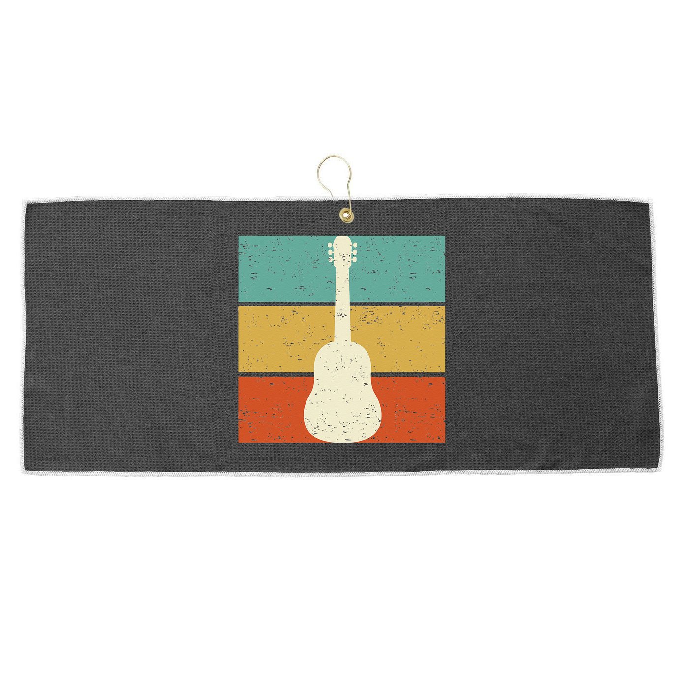 Vintage Guitar Player Design Guitarist I Acoustic Guitar Large Microfiber Waffle Golf Towel