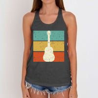 Vintage Guitar Player Design Guitarist I Acoustic Guitar Women's Knotted Racerback Tank