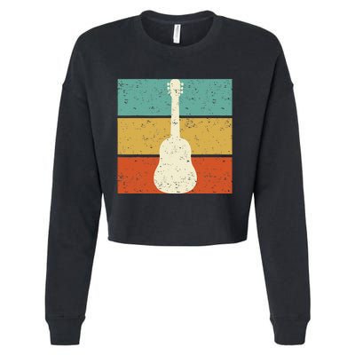 Vintage Guitar Player Design Guitarist I Acoustic Guitar Cropped Pullover Crew