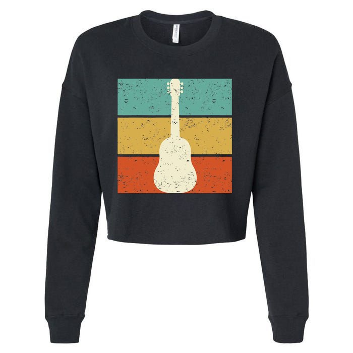 Vintage Guitar Player Design Guitarist I Acoustic Guitar Cropped Pullover Crew