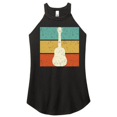 Vintage Guitar Player Design Guitarist I Acoustic Guitar Women's Perfect Tri Rocker Tank