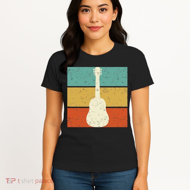 Vintage Guitar Player Design Guitarist I Acoustic Guitar Womens T-Shirt