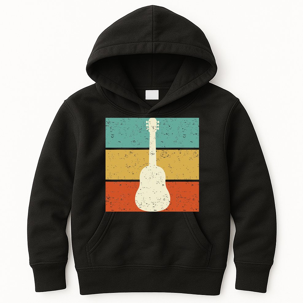 Vintage Guitar Player Design Guitarist I Acoustic Guitar Kids Hoodie