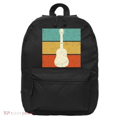 Vintage Guitar Player Design Guitarist I Acoustic Guitar 16 in Basic Backpack