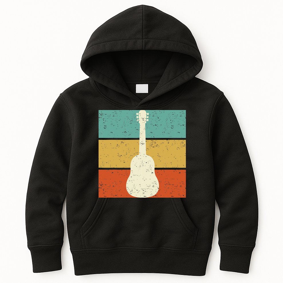 Vintage Guitar Player Design Guitarist I Acoustic Guitar Kids Hoodie