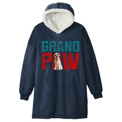 Vintage Grandpa Paw Cute Labrador Retriever Sunglasses Owner Hooded Wearable Blanket