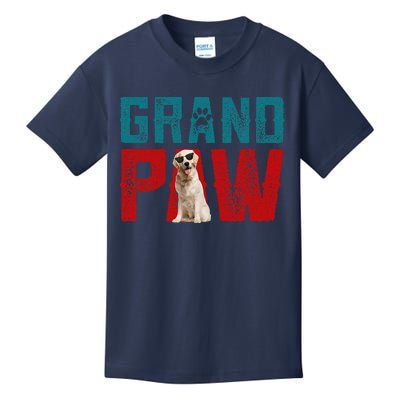 Vintage Grandpa Paw Cute Labrador Retriever Sunglasses Owner Kids T-Shirt