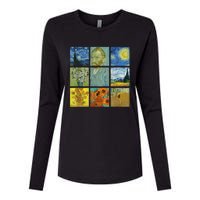 Van Gogh Paintings Sunflowers Starry Night Womens Cotton Relaxed Long Sleeve T-Shirt