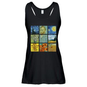 Van Gogh Paintings Sunflowers Starry Night Ladies Essential Flowy Tank