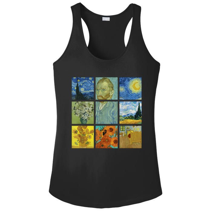 Van Gogh Paintings Sunflowers Starry Night Ladies PosiCharge Competitor Racerback Tank