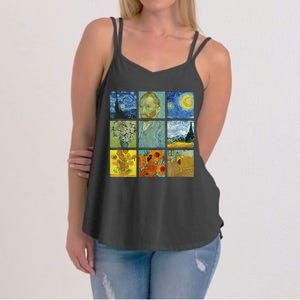 Van Gogh Paintings Sunflowers Starry Night Women's Strappy Tank