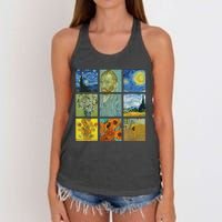 Van Gogh Paintings Sunflowers Starry Night Women's Knotted Racerback Tank