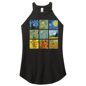 Van Gogh Paintings Sunflowers Starry Night Women's Perfect Tri Rocker Tank