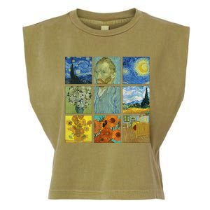 Van Gogh Paintings Sunflowers Starry Night Garment-Dyed Women's Muscle Tee