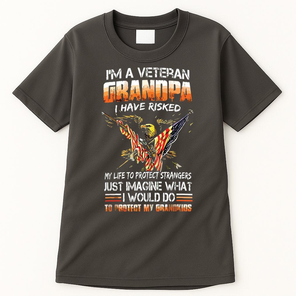 Veteran Grandpa Proud Vet Grandfather Fathers Day Tall T-Shirt