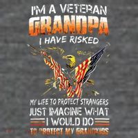 Veteran Grandpa Proud Vet Grandfather Fathers Day Tall T-Shirt