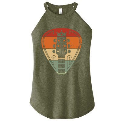 Vintage Guitar Pick Guitarist Lover Instrument Retro Women’s Perfect Tri Rocker Tank