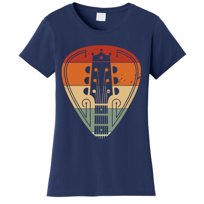 Vintage Guitar Pick Guitarist Lover Instrument Retro Women's T-Shirt