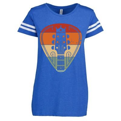 Vintage Guitar Pick Guitarist Lover Instrument Retro Enza Ladies Jersey Football T-Shirt