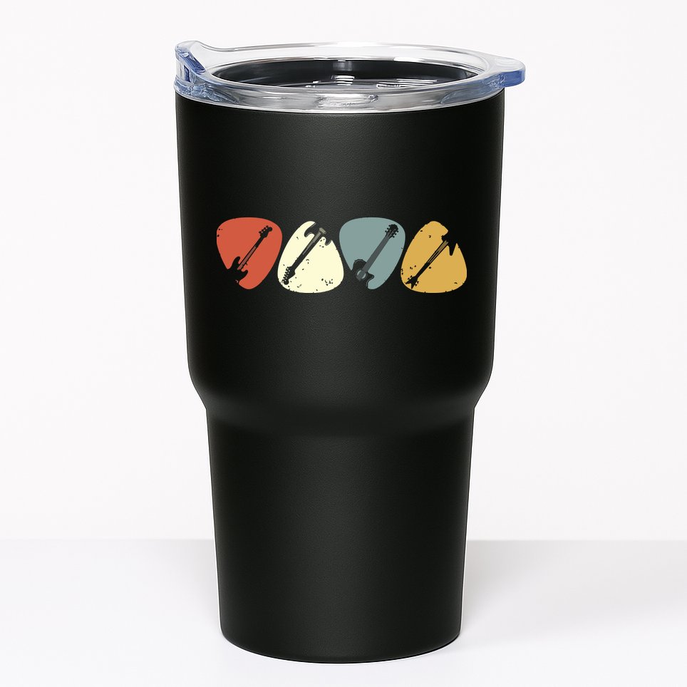 Vintage Guitar Pick Retro Guitarists Bassist Gifts Tumbler