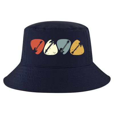 Vintage Guitar Pick Retro Guitarists Bassist Gifts Cool Comfort Performance Bucket Hat